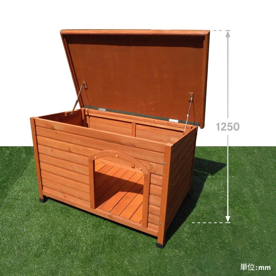 犬小屋 片屋根木製犬舎 Mサイズ 屋外 中型犬 DHW1018-M 組立品 アーク