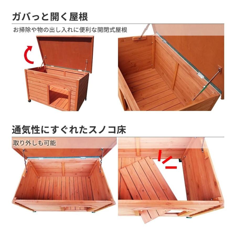 犬小屋 片屋根木製犬舎 Mサイズ 屋外 中型犬 DHW1018-M 組立品 アーク