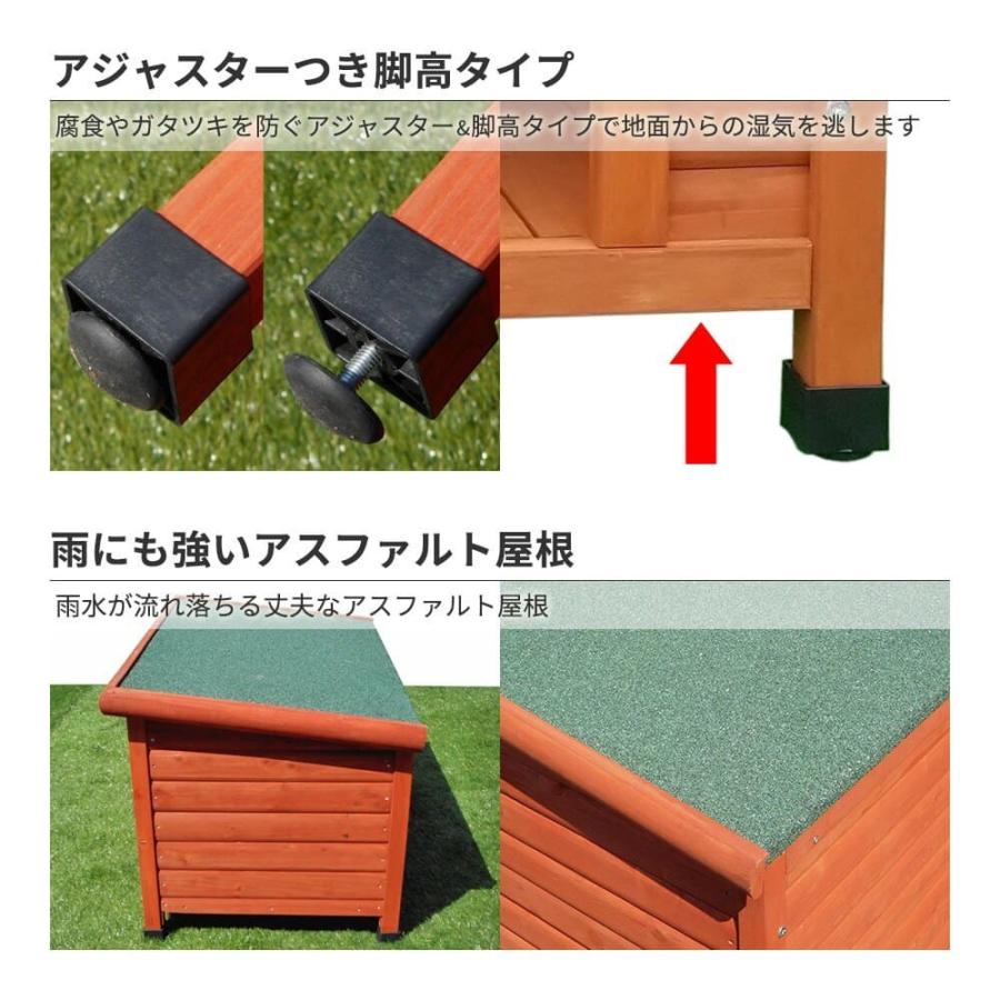 犬小屋 片屋根木製犬舎 Mサイズ 屋外 中型犬 DHW1018-M 組立品 アーク