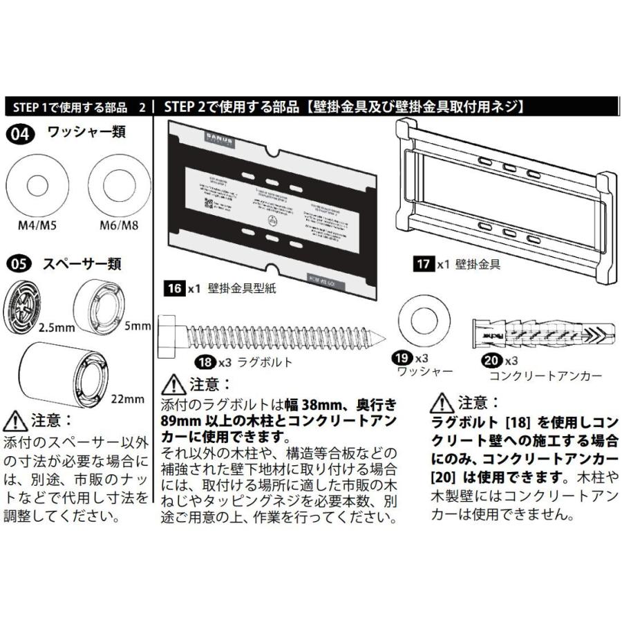 SANUS サナス TV壁掛け金具 中型フラット 適応テレビ32〜55V型 F32C-B2