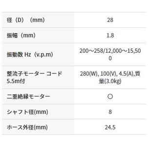 「法人限定」三笠産業 軽便バイブレーター 1.5m UM-F28 「メーカー直送・代引不可・置配不可」 |  | 02