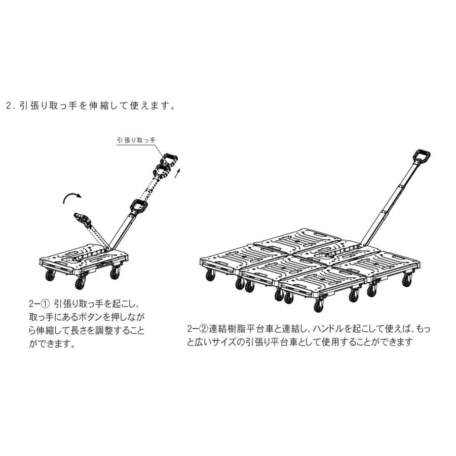 ウイザ WIZA タタメル 引張り連結樹脂 平台車 耐荷重80kg FW-99HA