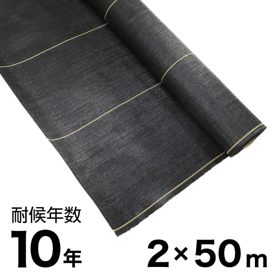 ARCLANDS 防草シート 2m x 50m 10年耐久 耐候年数約10年の防草シート ブラック 2×50m アークランズ 「大型便