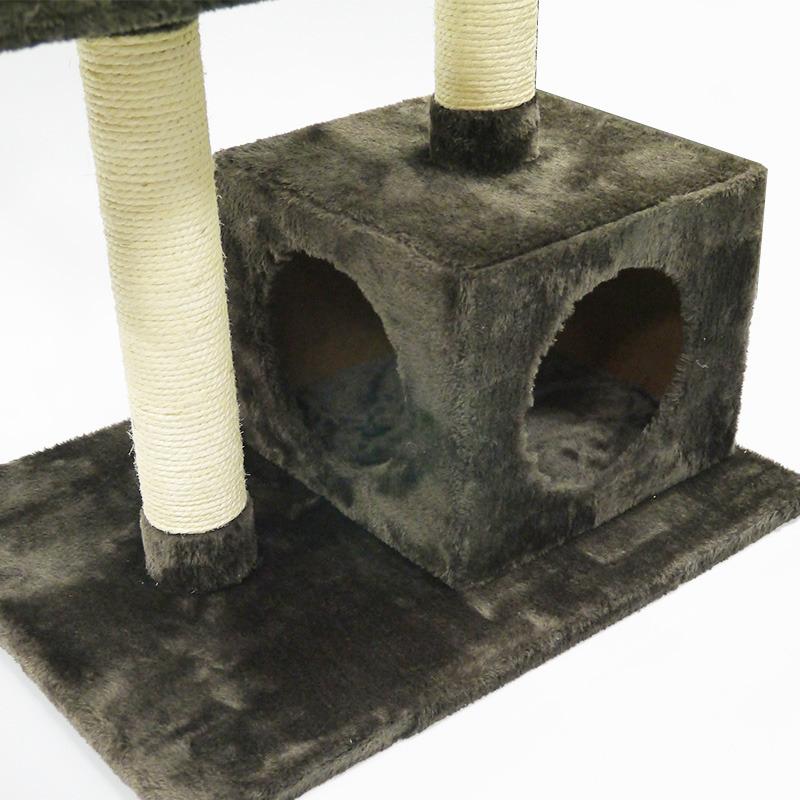 キャットタワー 3段 ソファー付 高さ115cm ブラウン  アークランズの画像