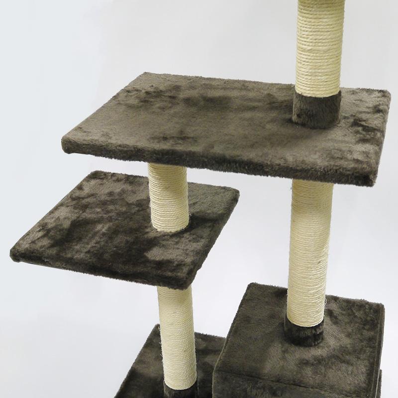 キャットタワー 3段 ソファー付 高さ115cm ブラウン  アークランズの画像