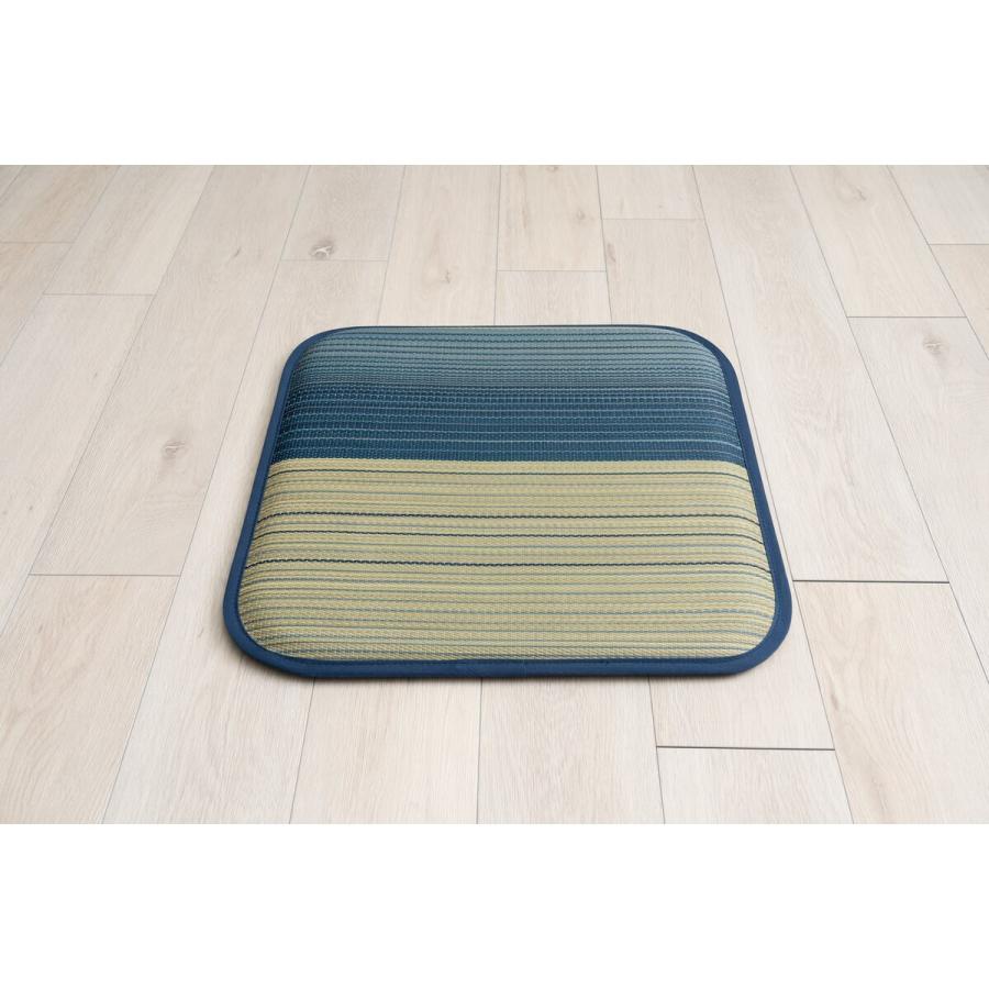 い草座布団 ラーデ 約55×55cm ブルー 「メーカー直送・代引不可・置配