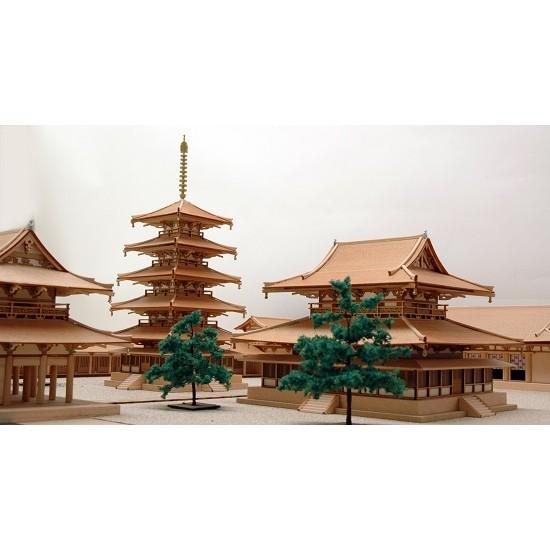 ウッディジョー 木製建築模型 1/150 法隆寺 全景 レーザーカット加工｜lamd｜02