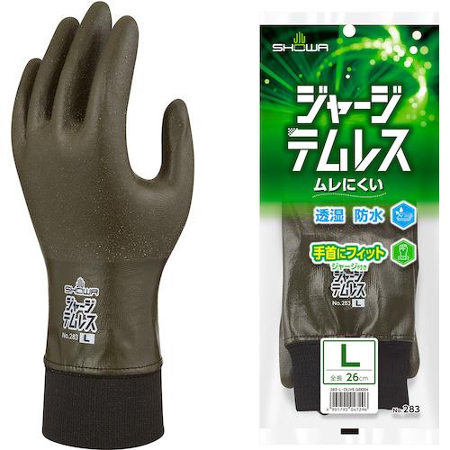 ショーワグローブ ジャージテムレス オリーブグリーン Lサイズ NO283-L