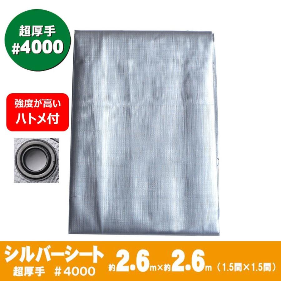 シルバーシート 超厚手 2 6m 2 6m 1 5間 1 5間 約4 5畳 4000 ポリカーボネートハトメ付 作業シート アークランズ Arcland Online ヤフー店 通販 Yahoo ショッピング