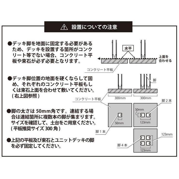 人工木ユニットデッキ 9090 W894×D894×H450〜550mm アークランズ 「大型便・時間指定不可」の画像