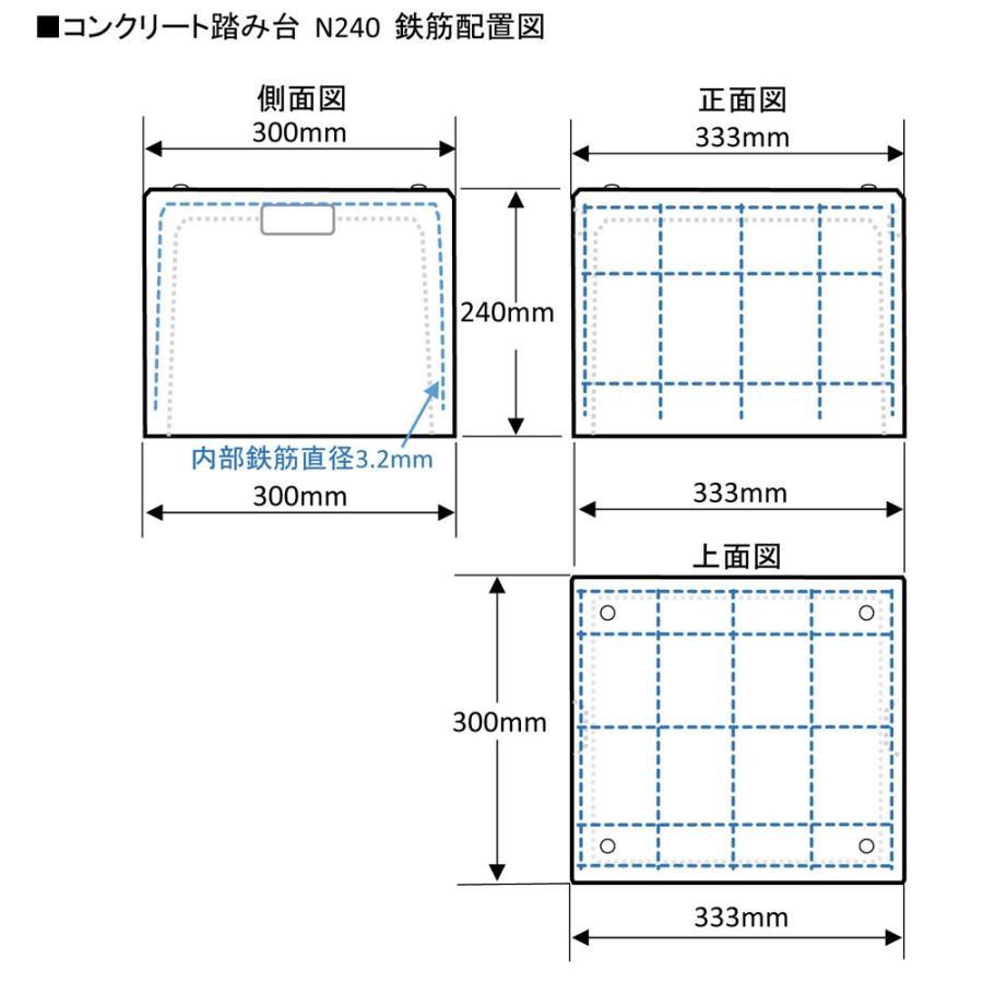 ネクスタイル コンクリート踏み台 333×300×H240mm N240 「メーカー直送