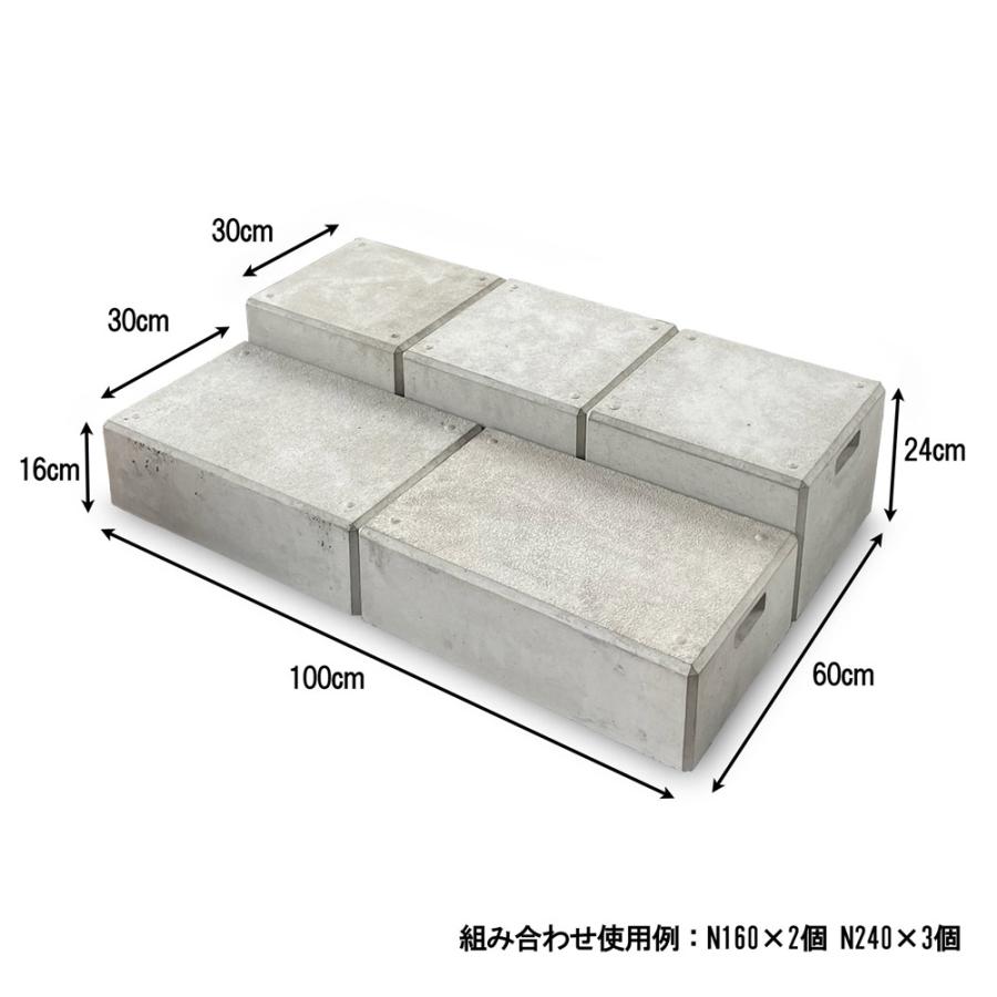 ネクスタイル コンクリート踏み台 333×300×H240mm N240 「メーカー直送