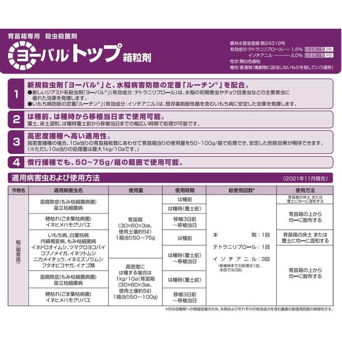 ヨーバルトップ箱粒剤 9kgの画像