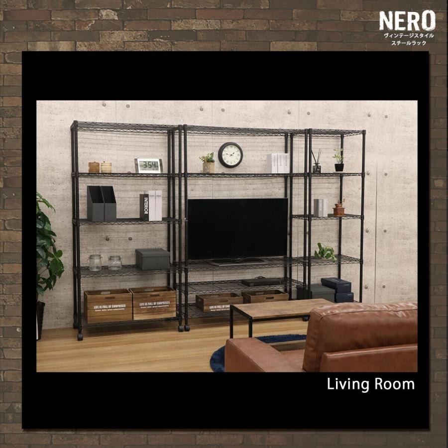 エイ・アイ・エス ネーロ スチールラック 4段 幅60×奥行45×高さ