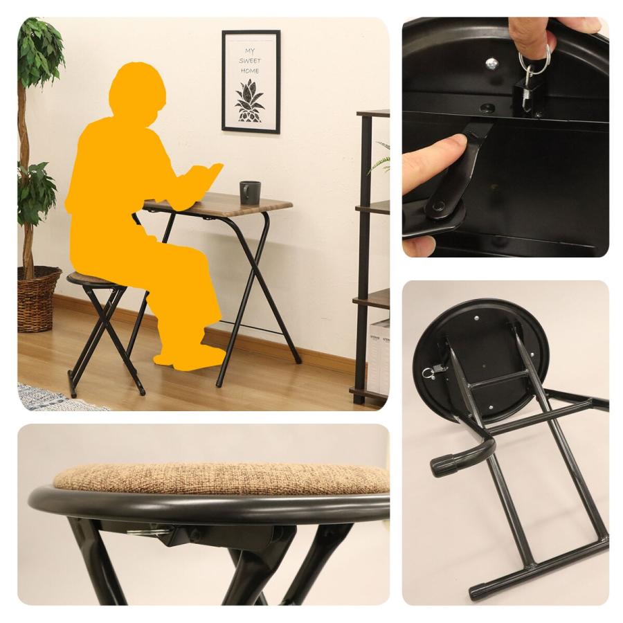 エイ・アイ・エス 折りたたみテーブル・チェアセット ブラウン FTC-01