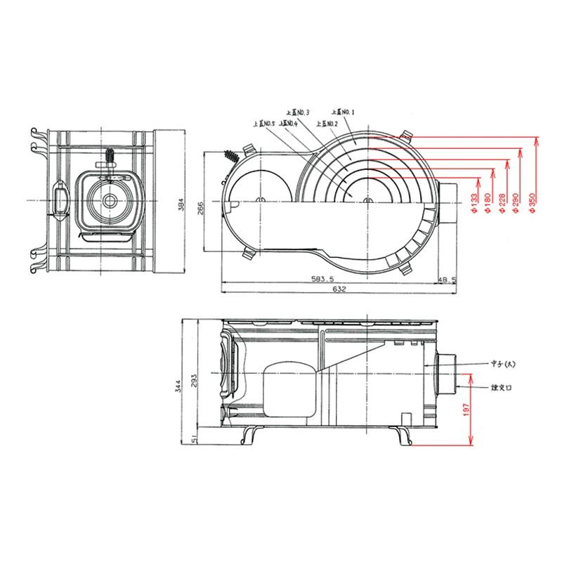 ホンマ製作所 薪ストーブ ステンレス 時計1型ストーブセット ASS-60｜lamd｜02