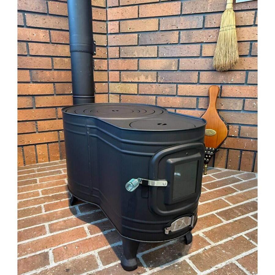 ホンマ製作所 薪ストーブ ステンレス黒耐熱 窓付 時計型 ASW-60B