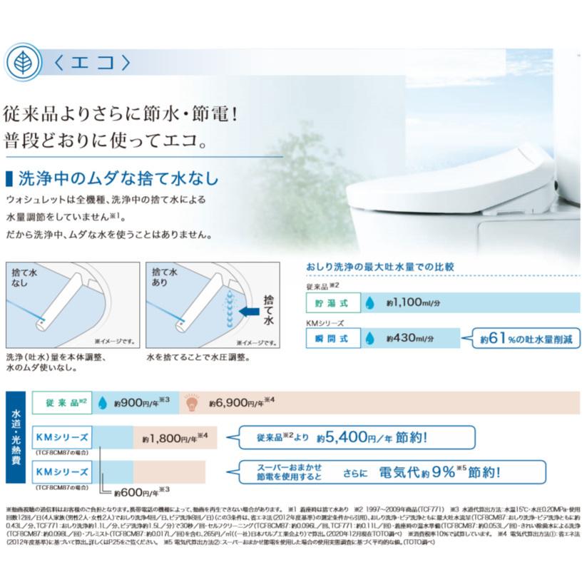 TOTO ウォシュレット TCF8CM57 #NW1 ホワイト｜lamd｜09