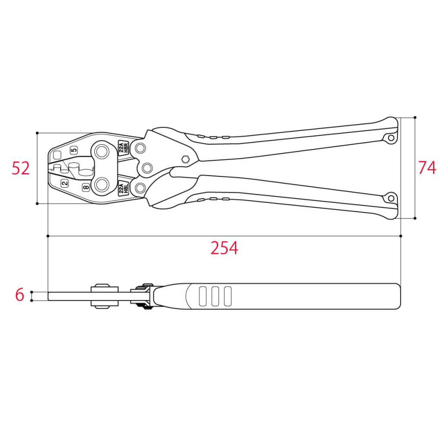 ツノダ 圧着工具 絶縁被覆付閉端接続子用 CE1/CE2/CE5/CE8 TPH-8