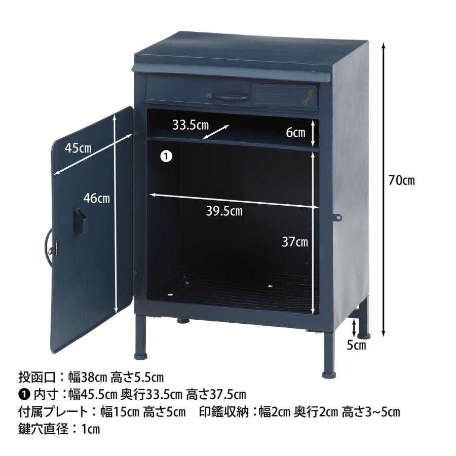 宅配ボックス マーガレット NV ネイビー 組立式【代引不可】 宅配