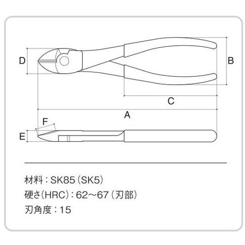 スリーピークス ピアノ線強力ニッパ 190mm NP-190G｜lamd｜03