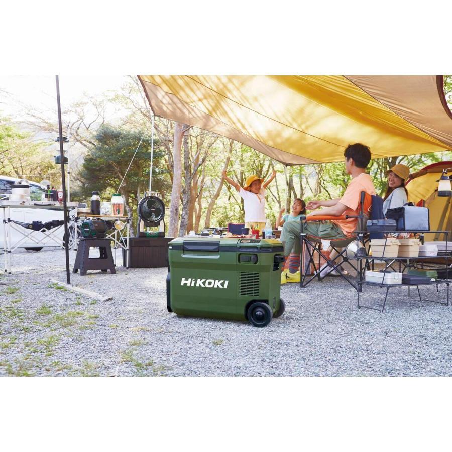 「蓄電池2個付き」ハイコーキ HiKOKI 18V コードレス冷温庫 25L フォレストグリーン UL18DBA(WMGZ) 蓄電池セット＋蓄電池BSL36A18X付の画像