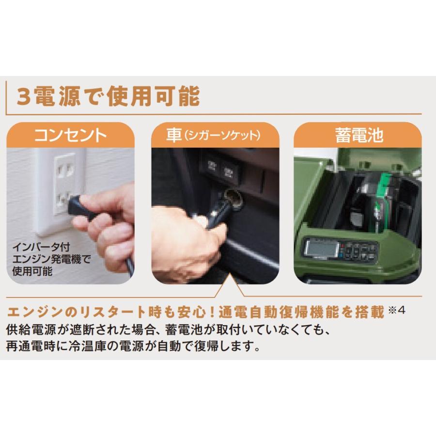 蓄電池2個付き」ハイコーキ HiKOKI 18V コードレス冷温庫 25L サンド