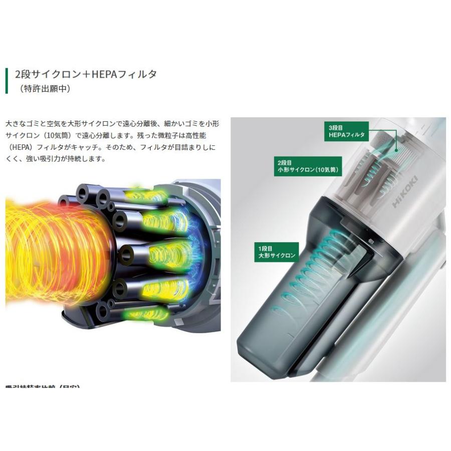 ハイコーキ HiKOKI 36V コードレスクリーナ サイクロン式 ホワイト
