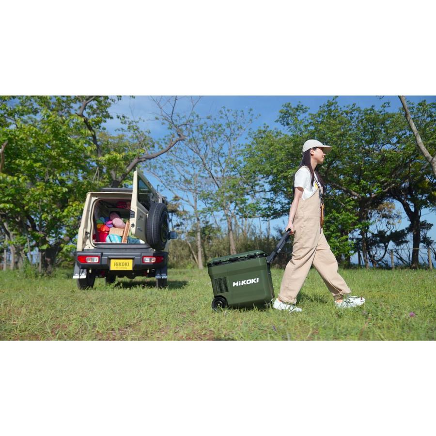 「蓄電池2個付き」ハイコーキ HiKOKI 18Vコードレス冷温庫 16L フォレストグリーン UL18DC(WMGZ) 蓄電池セット＋蓄電池BSL36A18X付の画像