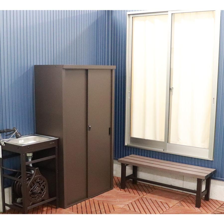 GREEN LIFE（グリーンライフ） 家庭用収納庫162 ブラウン 幅89×奥行47