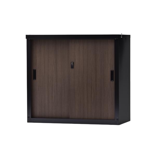 グリーンライフ 小型木目収納庫83 ブラック 幅89×奥行47×高さ83cm HSM-83BK 「メーカー直送・代引不可・置配不可」 | GREEN LIFE