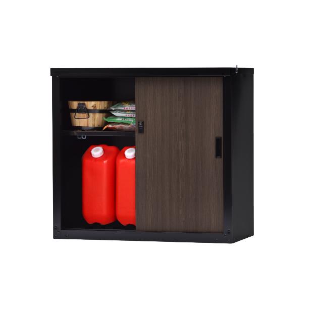 グリーンライフ 小型木目収納庫83 ブラック 幅89×奥行47×高さ83cm HSM-83BK 「メーカー直送・代引不可・置配不可」 | GREEN LIFE | 02