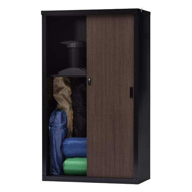 グリーンライフ 小型木目収納庫153 ブラック 幅89×奥行47×高さ153cm HSM-153BK 「メーカー直送・代引不可・置配不可」 | GREEN LIFE | 01