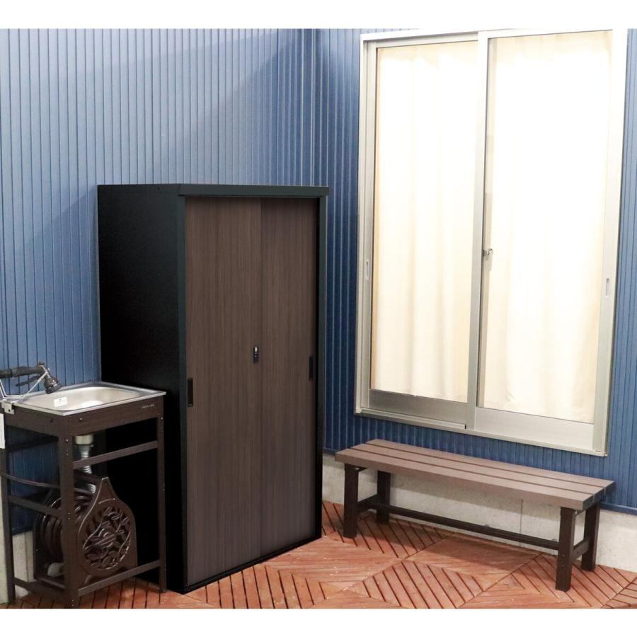 グリーンライフ 小型木目収納庫153 ブラック 幅89×奥行47×高さ153cm HSM-153BK 「メーカー直送・代引不可・置配不可」 | GREEN LIFE | 04