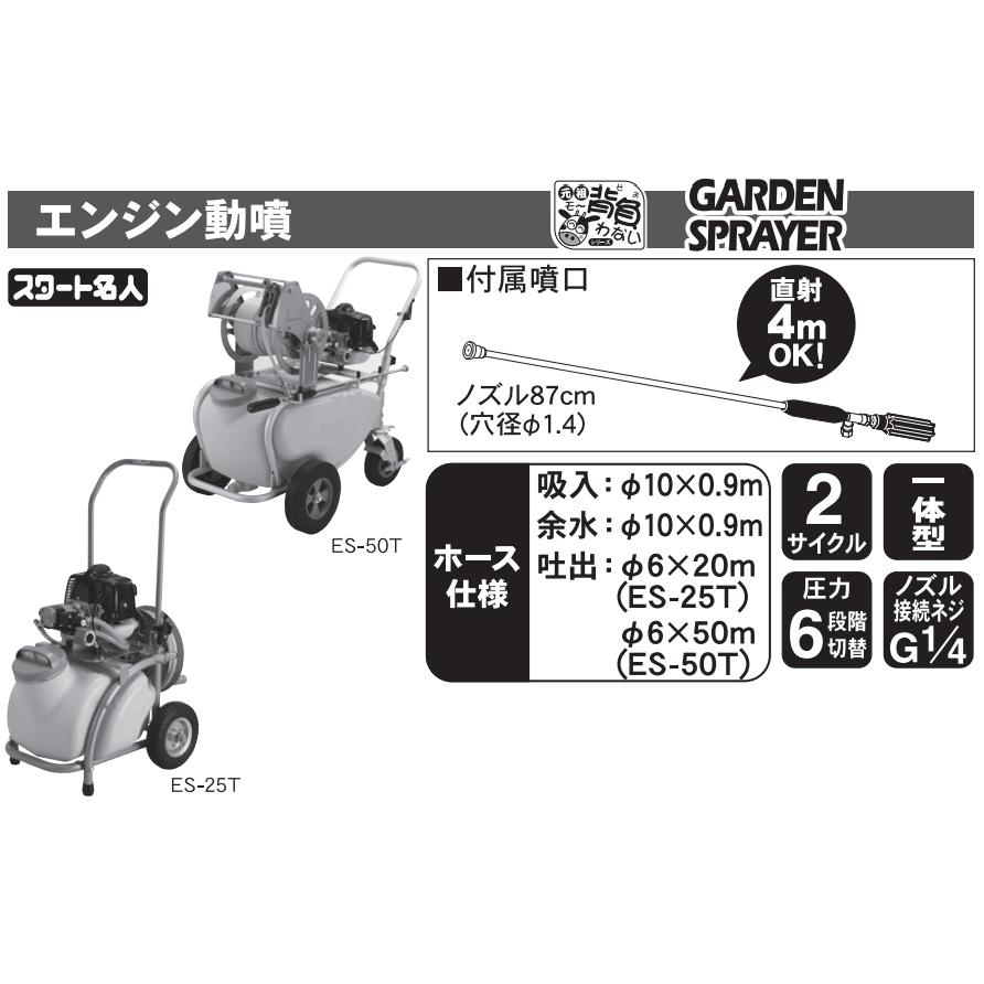 工進【ES-50T】ガーデンスプレーヤー 工進 エンジン動噴 ガーデンスプレーヤー ES-50T 「大型便・時間指定