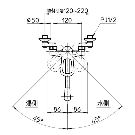 サンエイ SANEI シングル混合栓 寒冷地用 K17110EDK-13｜lamd｜06