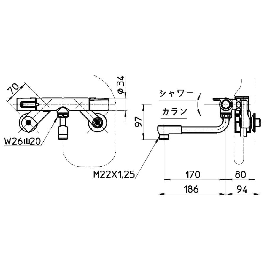 サンエイ SANEI サーモシャワー混合栓 寒冷地用 SK1811DCK サンエイ SANEI サーモシャワー混合栓 寒冷地用 SK1811DCK