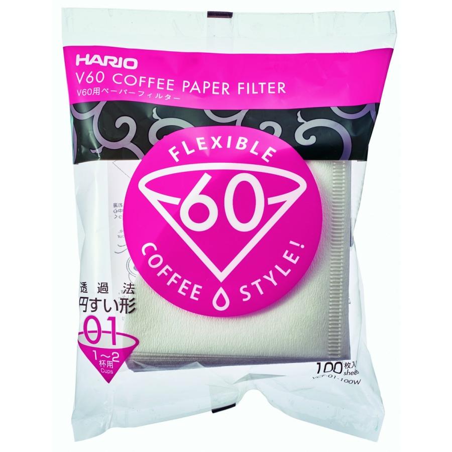 ハリオ V60用 ペーパーフィルター 酸素漂白 1〜2杯用 100枚入 VCF01-100W 【テレビで話題】 ハリオ V60用 ペーパーフィルター 酸素漂白 1〜2杯用 100枚入 VCF01-100W 【テレビで話題】