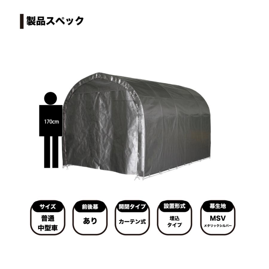 南栄工業 パイプ車庫 2540UMSV 「3梱包」 「大型便・時間指定不可」|lamd|03