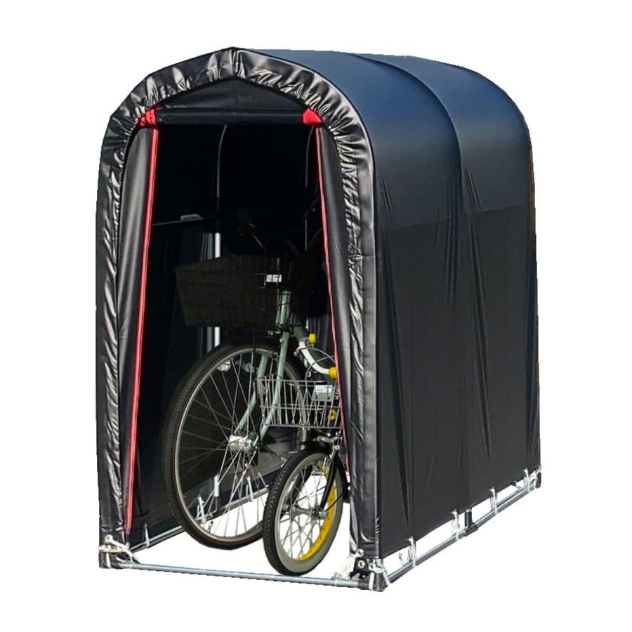 南栄工業 サイクルハウス 2台用 間口0.94m 奥行1.8m BK ブラック