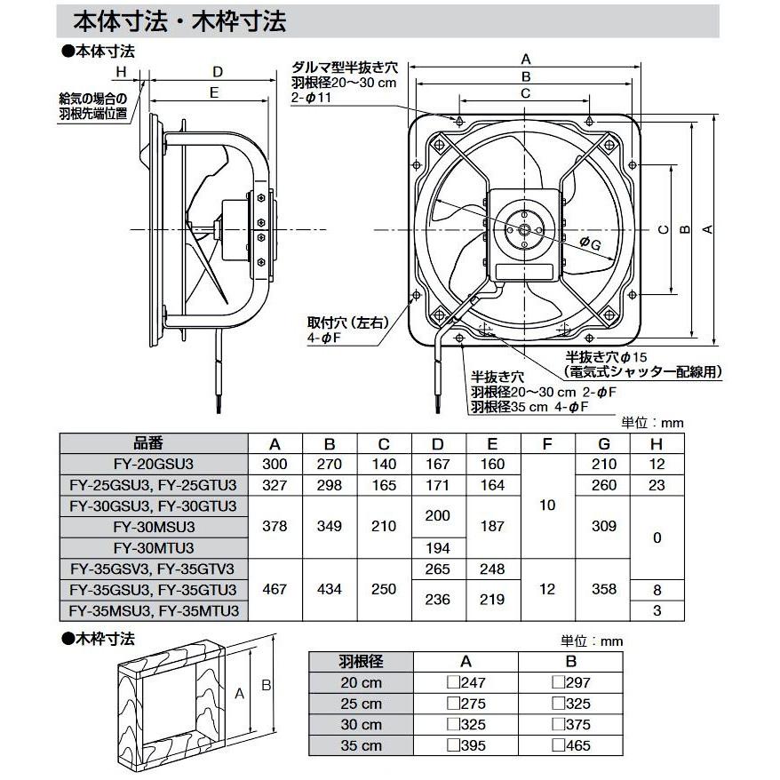 Panasonic（パナソニック） 有圧換気扇 低騒音形 FY-30GSU3 : Arclands
