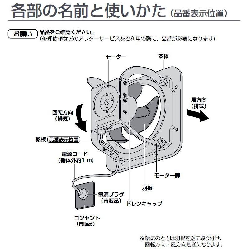 Panasonic（パナソニック） 有圧換気扇 低騒音形 FY-30GSU3 : Arclands