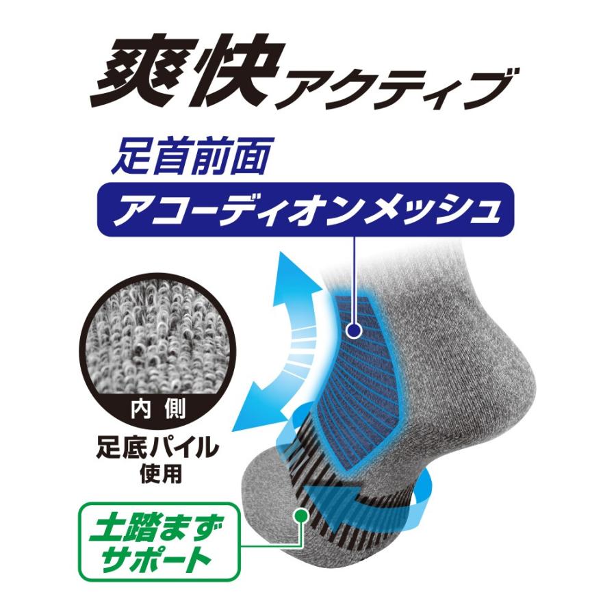 ニオイクリア×グラディエーター 作業靴下 ロークルー先丸 2P MIX F G-9241 ×5個 セット販売 |  | 05