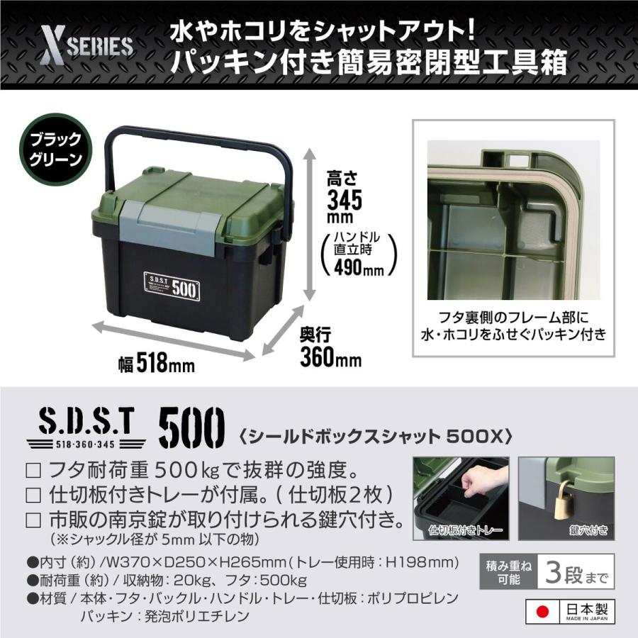 JEJアステージ シールドボックスシャット500浅型 SBS-500X ×2個 ケース