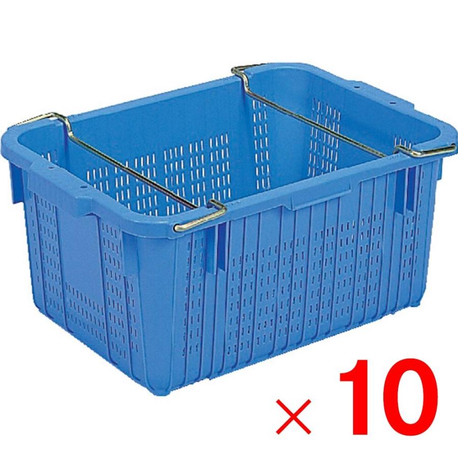 「法人限定」サンコー サンテナーA＃45 ハンドル付 ブルー 10個 104411-01 セット販売 「メーカー直送・代引不可」