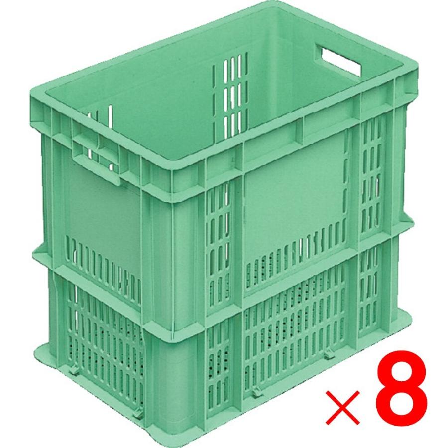 「法人限定」サンコー サンテナーB＃47-N グリーン 8個 104707 セット販売 「メーカー直送・代引不可・置配不可」