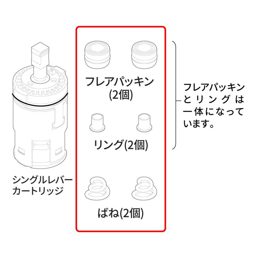 TOTO バルブ用パッキン THK51 カートリッジ消耗品 THY582N/THY552RR部品X2セット(1台分）｜lamd｜02