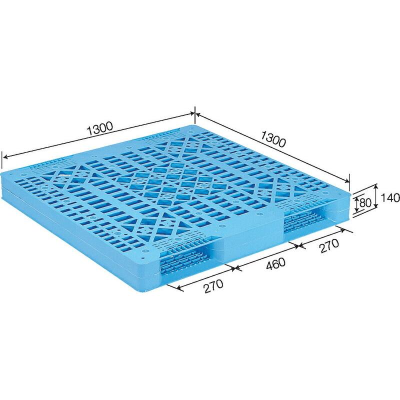 「法人限定」サンコー プラスチックパレット 1300X1300X140mm R2-1313 ライトブルー 2台セット販売 「メーカー直送・代引不可」｜lamd｜02