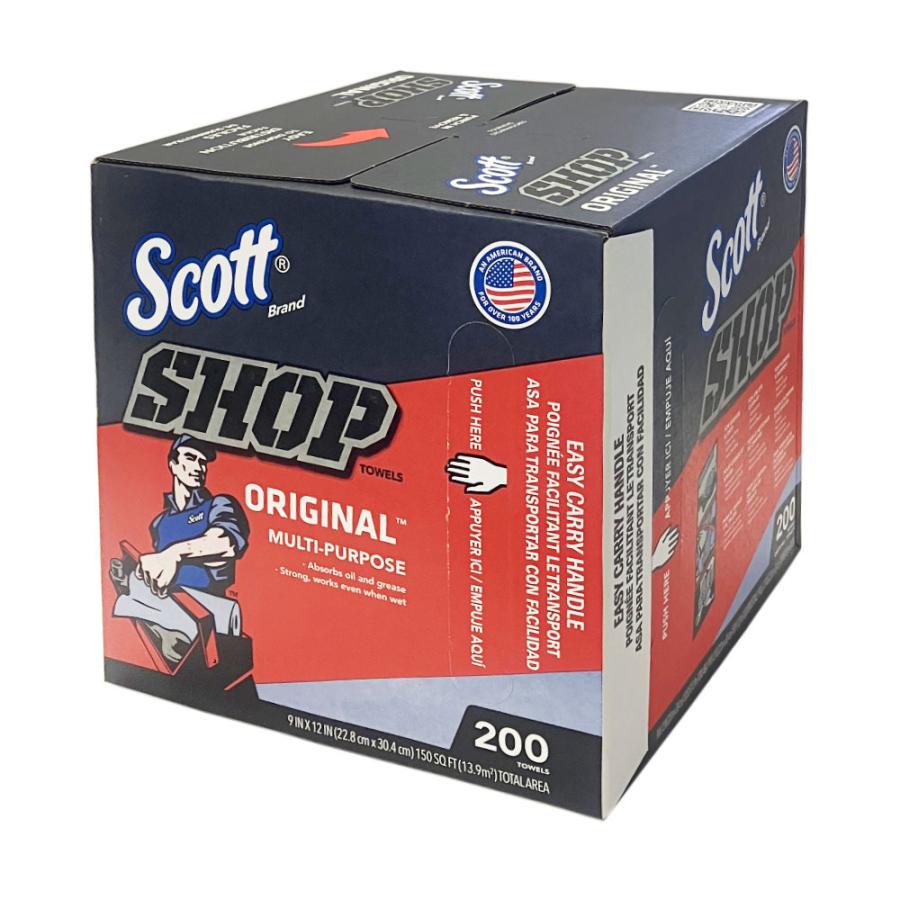 SCOTT（スコット） ショップタオル ブルーBOX 200カット 紙ウエス ×8個