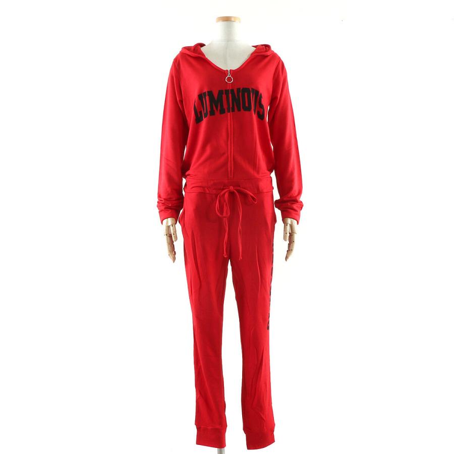 オールインワン ロゴ パーカー フード付き スウェット つなぎ パンツ